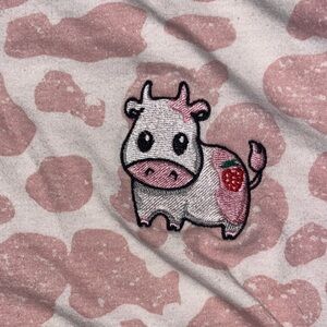 Hot Topic Pink and White Cow Patch Shirt